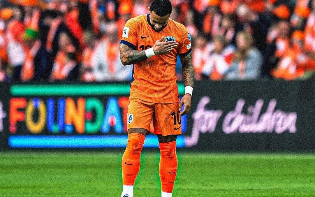 Memphis comemora gol marcado pela Holanda sobre Malta (Foto: Divulgação)